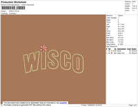 Wisco Text Embroidery File 4 size