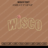 Wisco Text Embroidery File 4 size