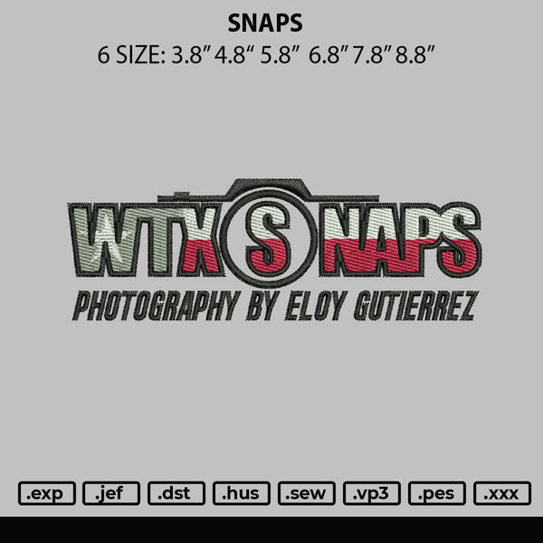Snaps Embroidery File 6 sizes
