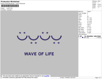 Wave Of Life Embroidery File 4 size