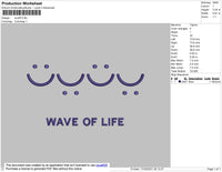 Wave Of Life Embroidery File 4 size