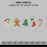 Xmas Icons V2 Embroidery Fiile 6 sizes