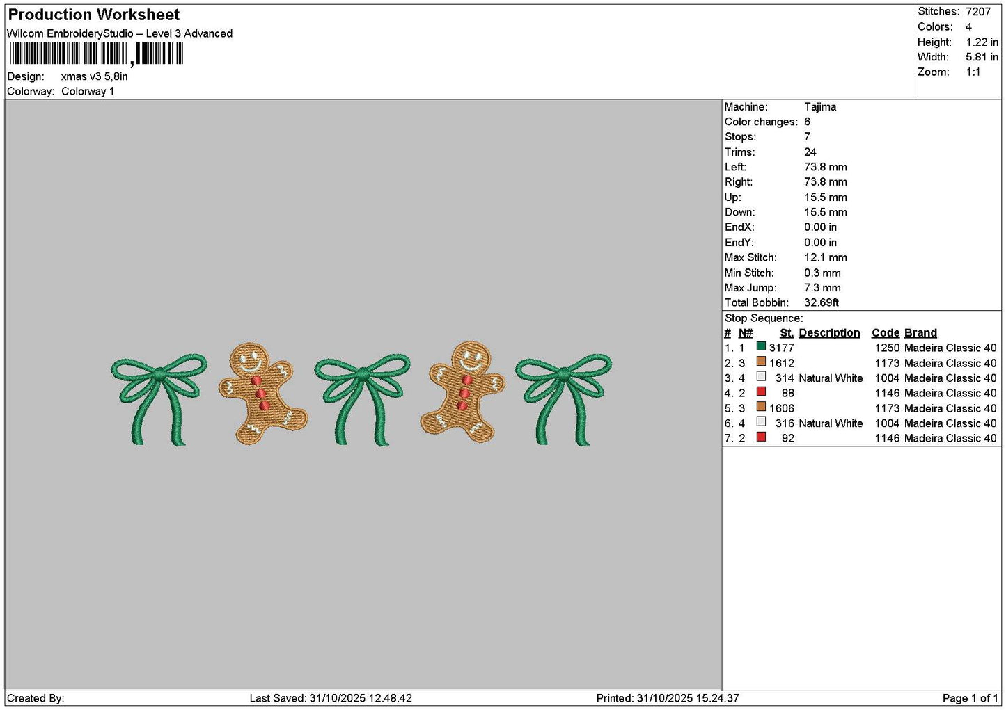 Xmas Icons V3 Embroidery File 6 sizes
