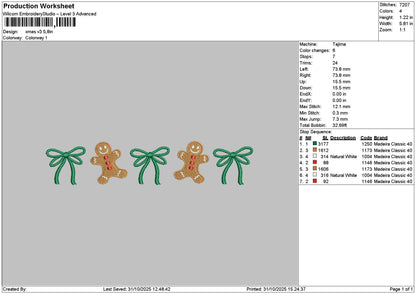 Xmas Icons V3 Embroidery File 6 sizes