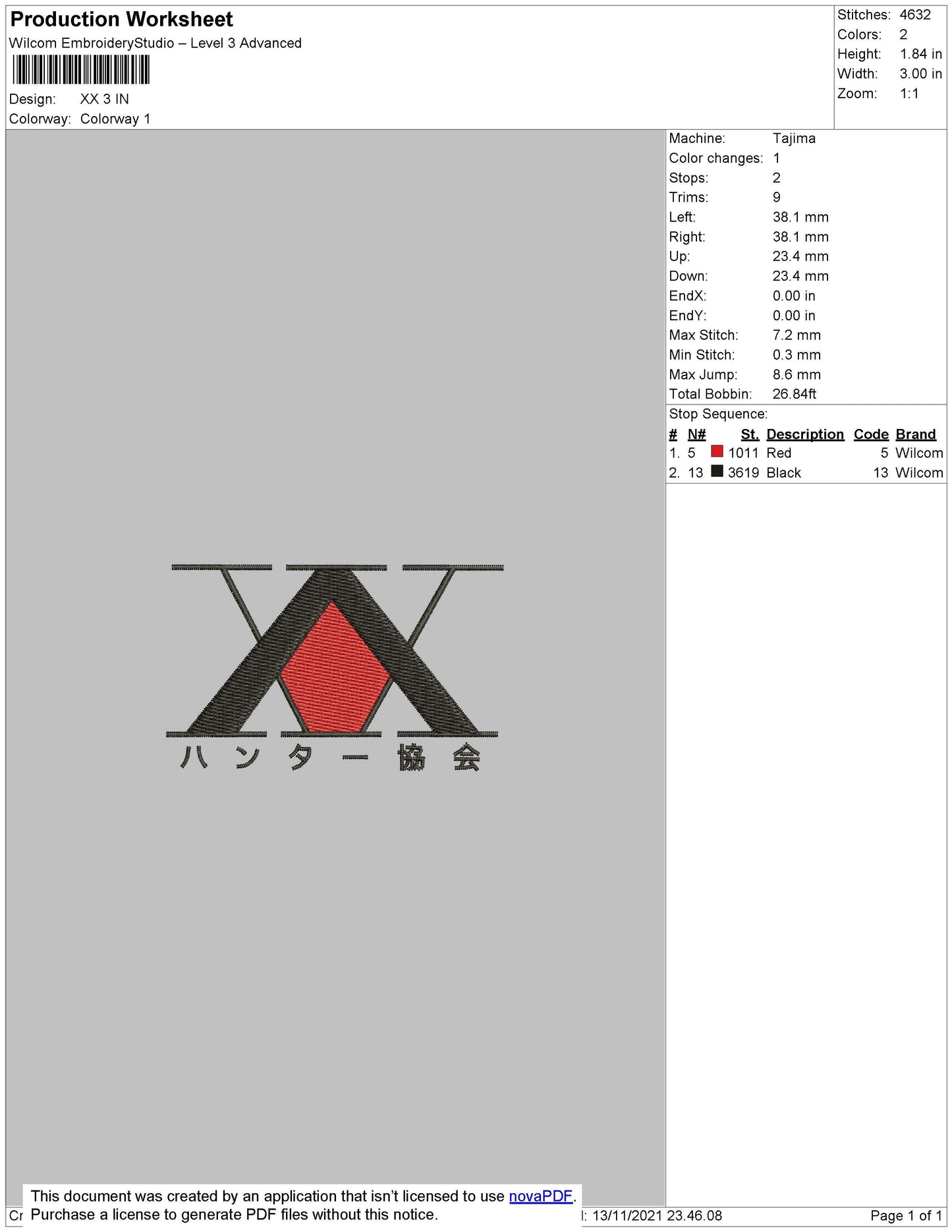 XX TXT Embroidery File 4 size