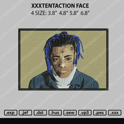 Xxxtentaction Face Embroidery Machine Design File 4 size