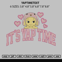 Yaptimetext Embroidery File 6 sizes