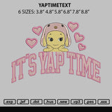Yaptimetext Embroidery File 6 sizes
