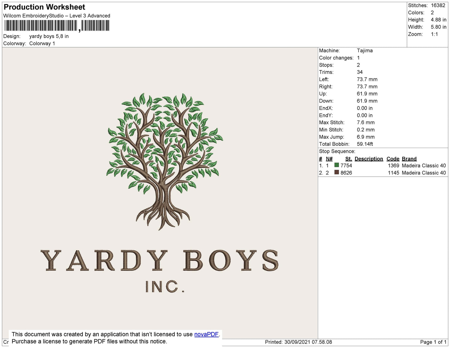 Yardy Boys Embroidery Design File 4 size