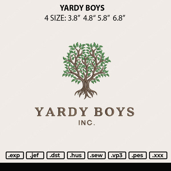 Yardy Boys Embroidery File 4 size