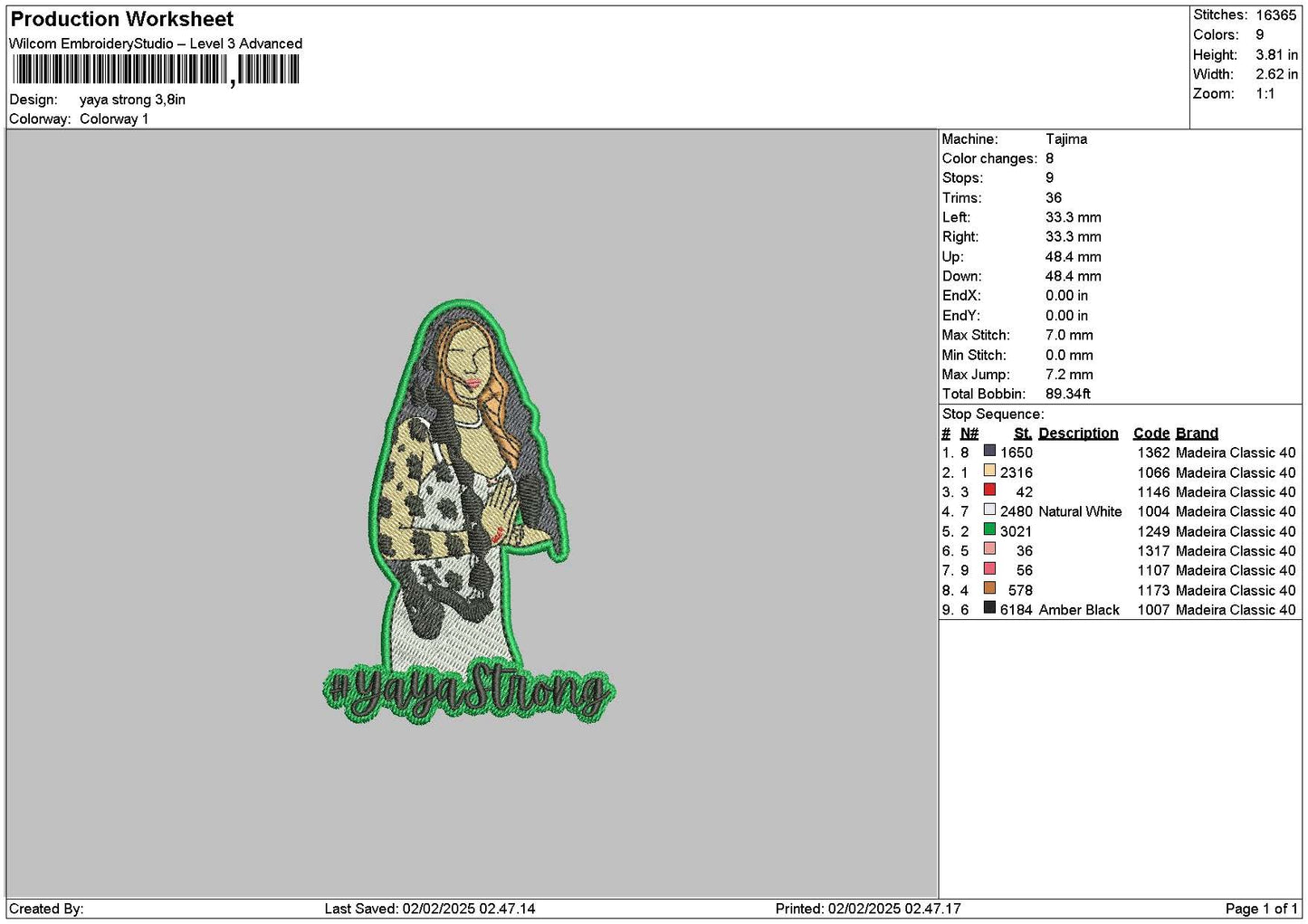 Strongtext Embroidery File 6 sizes