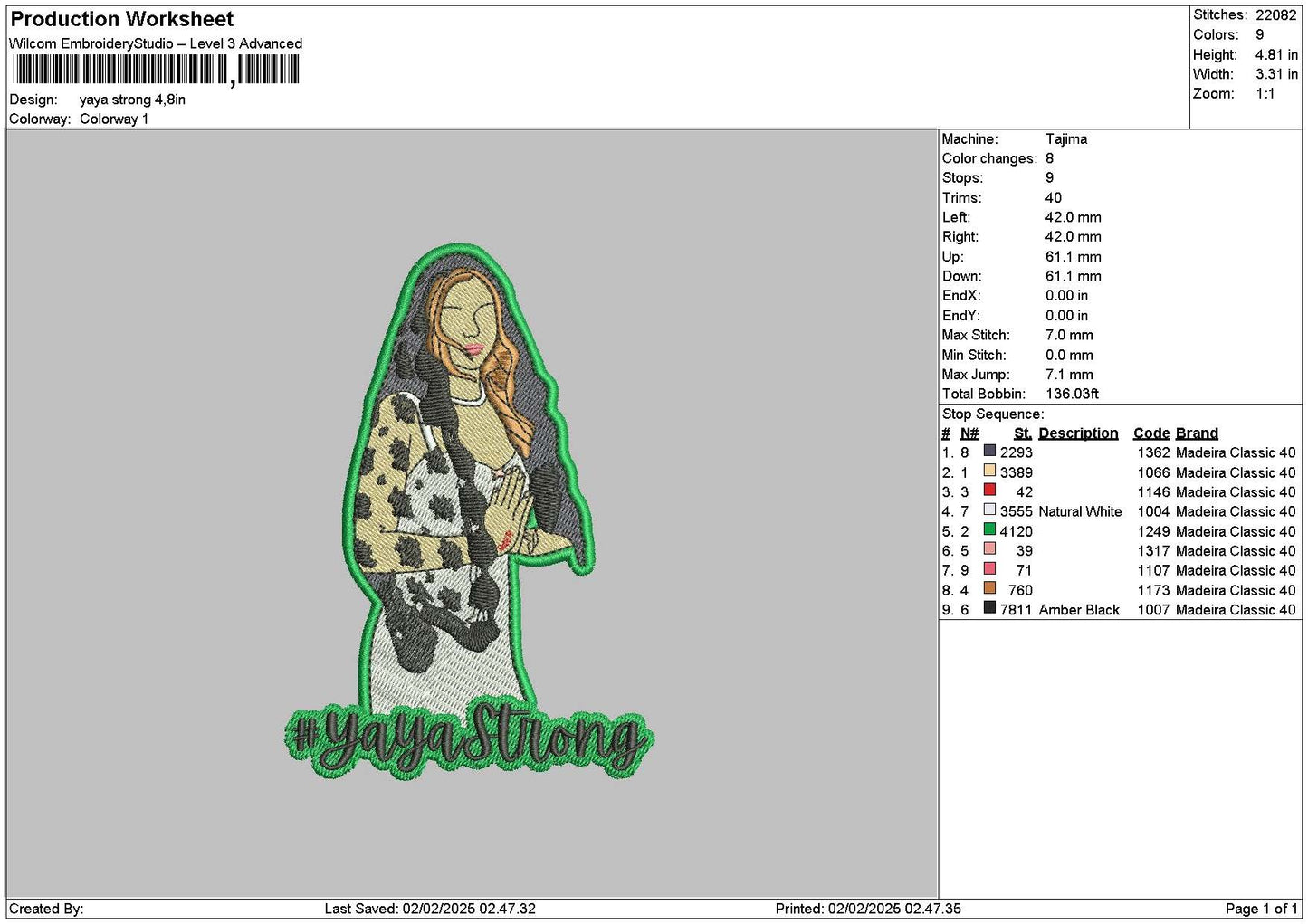 Strongtext Embroidery File 6 sizes