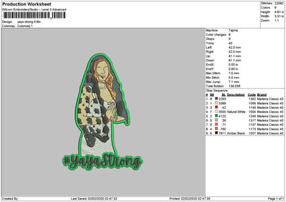 Strongtext Embroidery File 6 sizes