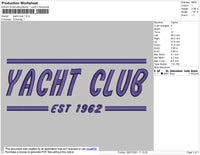 Yacht Club Text Embroidery File 4 Size