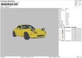 Yellow Car 01 Embroidery File 6 sizes