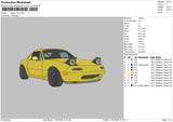 Yellow Car 01 Embroidery File 6 sizes