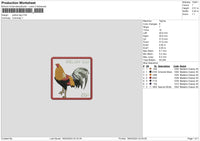 Chickensquare01 Embroidery File 6 sizes
