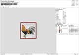 Chickensquare01 Embroidery File 6 sizes