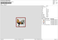 Chickensquare01 Embroidery File 6 sizes