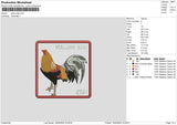 Chickensquare01 Embroidery File 6 sizes