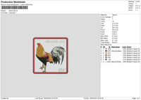 Chickensquare01 Embroidery File 6 sizes