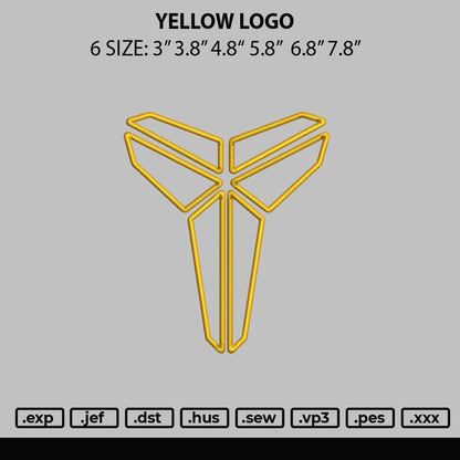 Yellow Logo Embroidery Design File 6 sizes