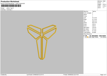 Yellow Logo Embroidery Design File 6 sizes