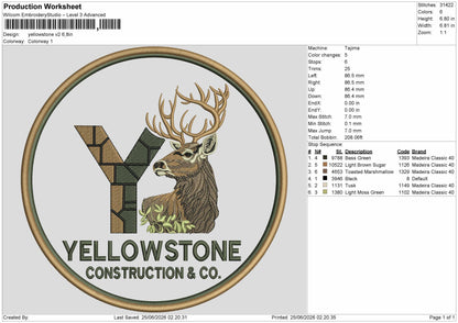 Yellowstonecircle V2 Embroidery Machine Design File 6 sizes