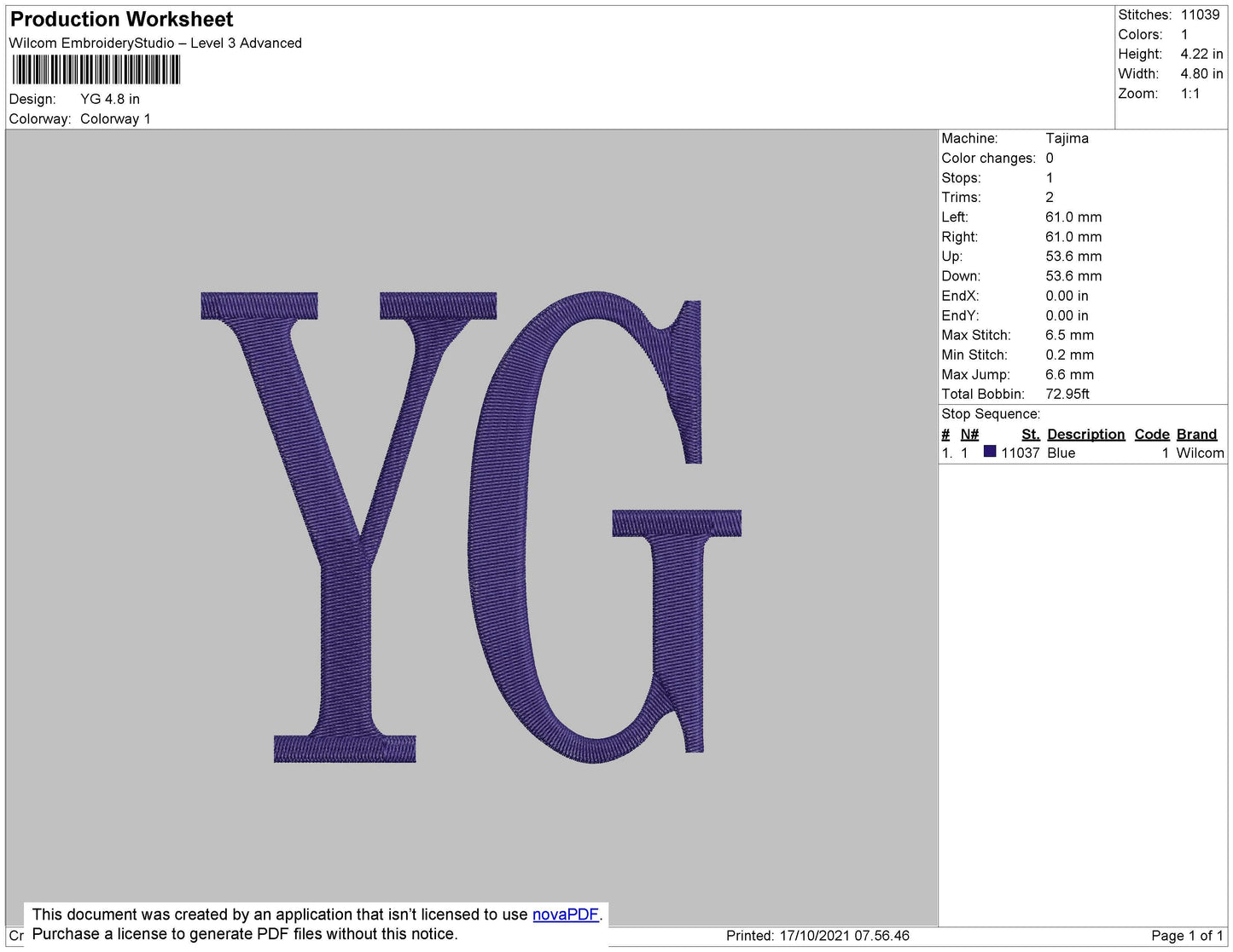 YG Embroidery File 4 size