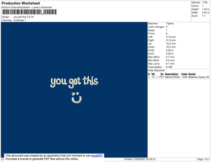 Live In The Moment Embroidery File 3 size 3 File