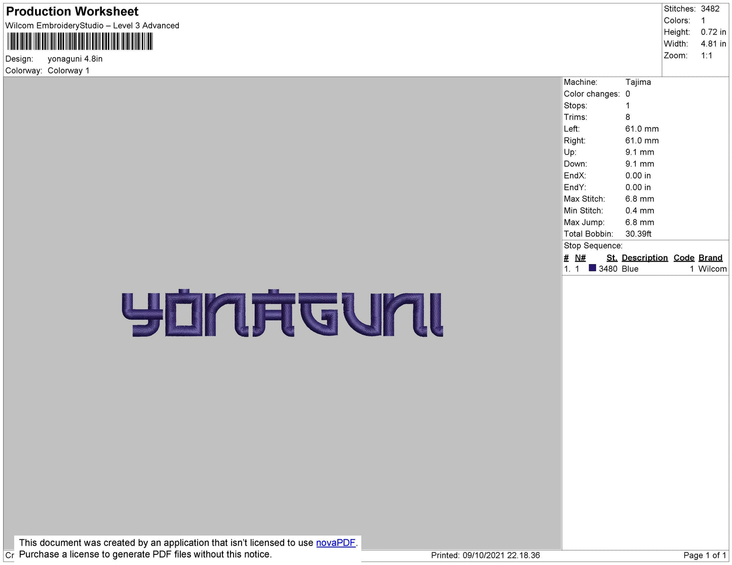 Yonaguni Embroidery Desaign File 4 size
