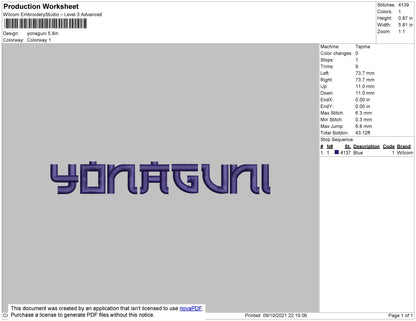 Yonaguni Embroidery Desaign File 4 size