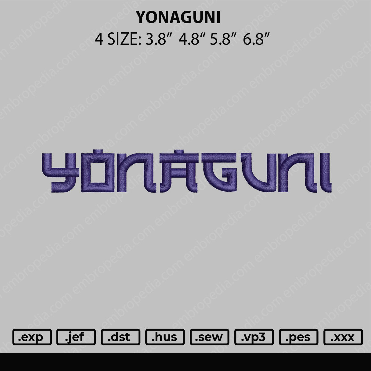 Yonaguni Embroidery Desaign File 4 size