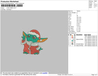 Yoda Xmas Embroidery File 4 size