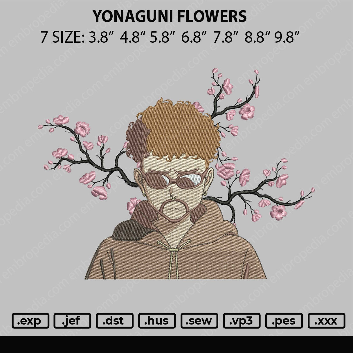 Yonaguni Flowers Embroidery Design File 7 size