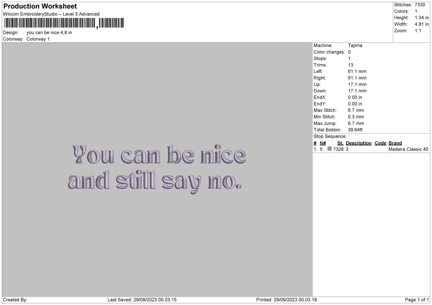 You can Be Nice Puff Embroidery Design File