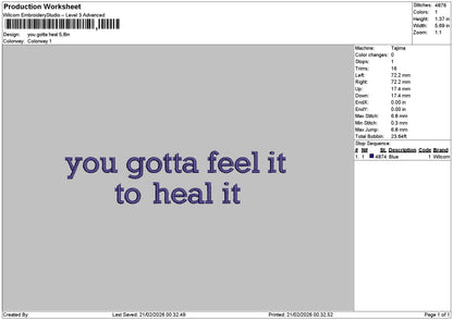 Gottatext 01 Embroidery File 6 sizes