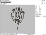 Youll Float Embroidery File 4 size