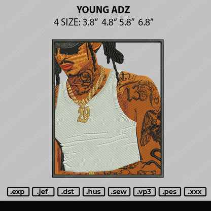 Young Adz Embroidery Machinr Design File 4 size