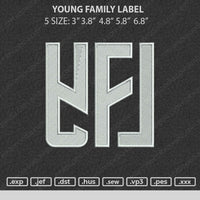 Young Family Label Embroidery File 5 size