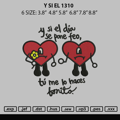 Y Si El 1310 Embroidery Design File 6 sizes