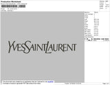 YSL Word Embroidery File 4 size