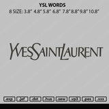 YSL Word Embroidery File 4 size