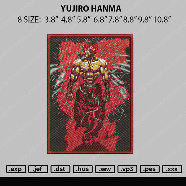 Yujiro Hanma Embroidery File 8 size