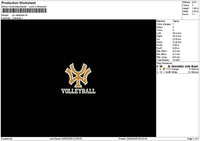 Volleyball 2404 Embroidery File 6 sizes