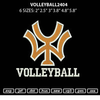 Volleyball 2404 Embroidery File 6 sizes