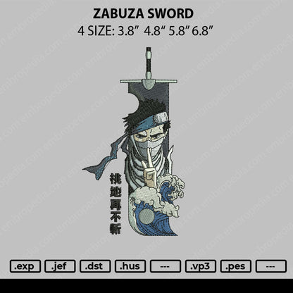 Zabuza Sword V2 Embroidery Machine Design File 4 sizes