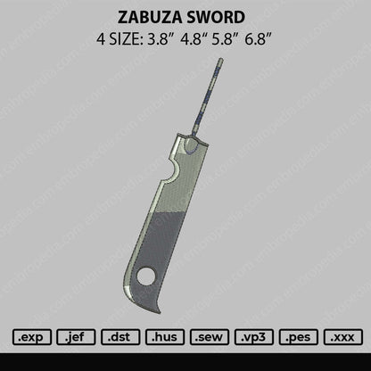 Zabuza Sword Embroidery Machine Design  File 4 size