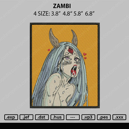 Zambi Embroidery Machine Design File 4 size