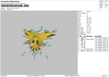 Zapdos Pokemon Embroidery File 6 sizes